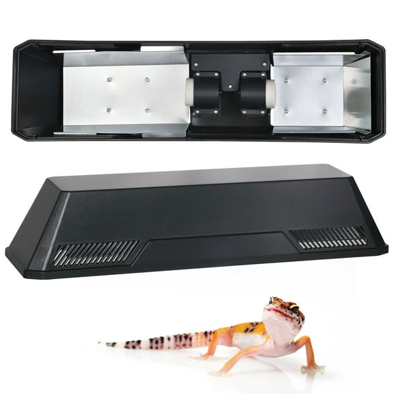 Dual Reptile Light Fixture Reptile Heat Lamp Fixture with Separate Switches Fit,150W Max - E26 Socket for Heat & UVB Lamps, Heat Bulb for Reptile Glass Terrariums