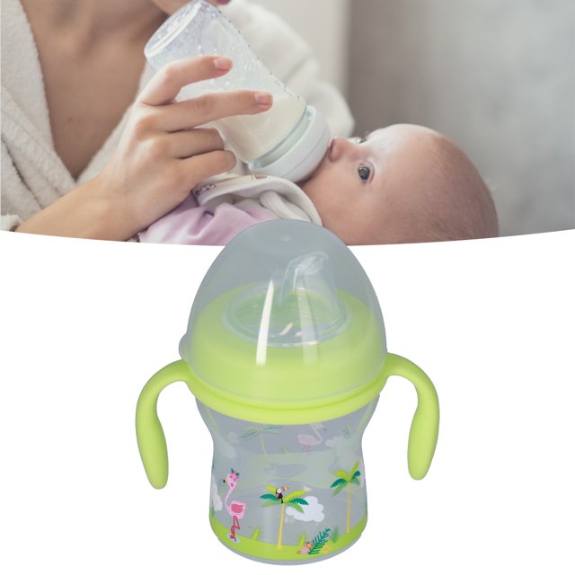 Taza de pico de pato para bebé asas contorneadas resistentes válvula de pico a prueba de derrames taza de transición para bebé de más de 3 meses para beber agua