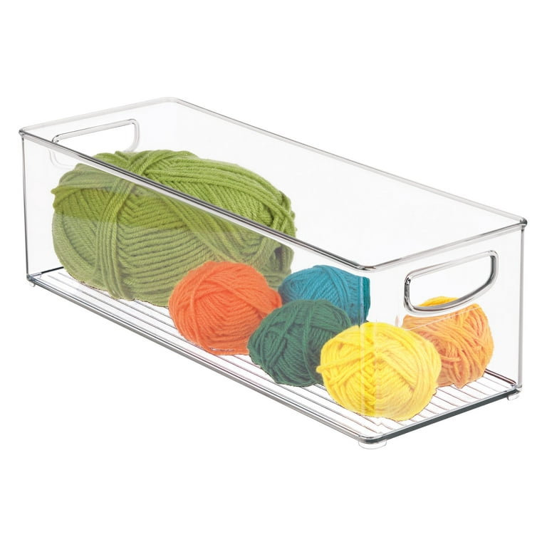 mDesign Plastic Arts and Crafts Organizer Storage Bin Container - 2 Pack -  Clear