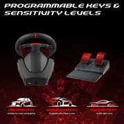 Subsonic – Superdrive 270 GT Steering Wheel - Dual stick LED racing wheel, 270° rotation, with pedals and paddle shifters. For Switch 2 / Switch, PS4, PC and Xbox – Black