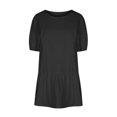 thumbnail image 5 of QUYUON Women Babydoll Dress Summer Round Neck Short Sleeve T-Shirt Mini Dresses Casual Loose Ruffle Tunic Swing A-Line Short Dress Beach Sundresses Evening Cocktail Party Dress, Black XXL, 5 of 6