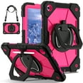 thumbnail image 2 of Dteck with Screen Protector Case for Samsung Galaxy A9 Plus 11-inch X210 X215 X216 X218,Heavy Duty Silicone Case 360 Rotating Handle Grip Stand Pen Holder Cover with Shouldwer Strap,Black+Rose, 2 of 10