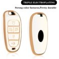 thumbnail image 3 of Key Fob Cover Compatible with Hyundai Sonata Santa Fe Tucson 2024-2021 Keychain Case Holder Protector,A:white, 3 of 6