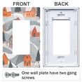 thumbnail image 3 of Yayeee Rocker Switch Wall Plate 3-Gang 6.5"x4.6" Home Decorative Outlet Cover, Gray Snow Houses, 3 of 6