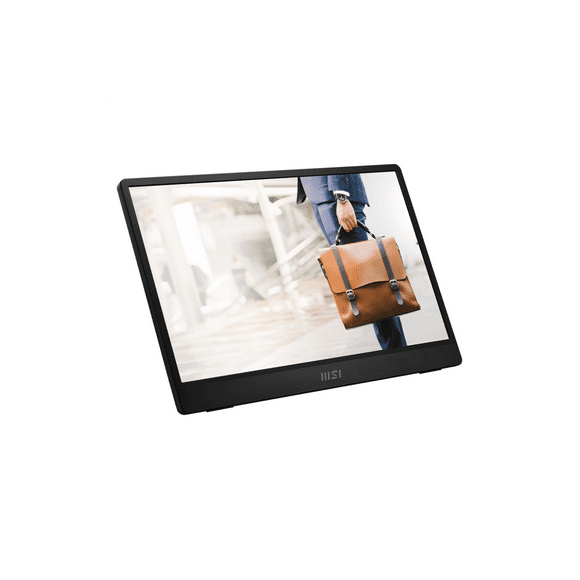 Moniteur portable MSI PRO MP161 E2, 15,6" FHD IPS 1080p, USB Type-C, mini-HDMI, haut-parleurs intégrés, parfait pour PC, Mac, PS5, PS4, Xbox, mobile, gris métal