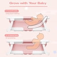 thumbnail image 3 of Prociv Collapsible Baby Bathtub for Infants to Toddler, Portable Travel Bathtub Multifunctional Bathtub with Drain Hole, Baby Folding Bathtub for Newborn 0-36 Month Pink, 3 of 12