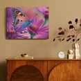 thumbnail image 4 of Fenyluxe Butterfly Flower Wall Decor Modern Canvas Prints Room Home Art Ready To Hang 16x12in, 4 of 6