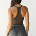 thumbnail image 2 of DondPO Womens Tank Tops,Lady V Neck Racer Back Tank Top For Women Padded Ribbed Long Tank Fitted Basic Tops,Halter Tops for Women,Womens Loose Tank Tops Clearance！ Brown S Clearance！, 2 of 5