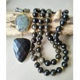thumbnail image 6 of EOEMY Natural Labradorite Obsidian Pendant Gold Obsidian Stone Beads Knoted Necklace-30 Inch, 6 of 6