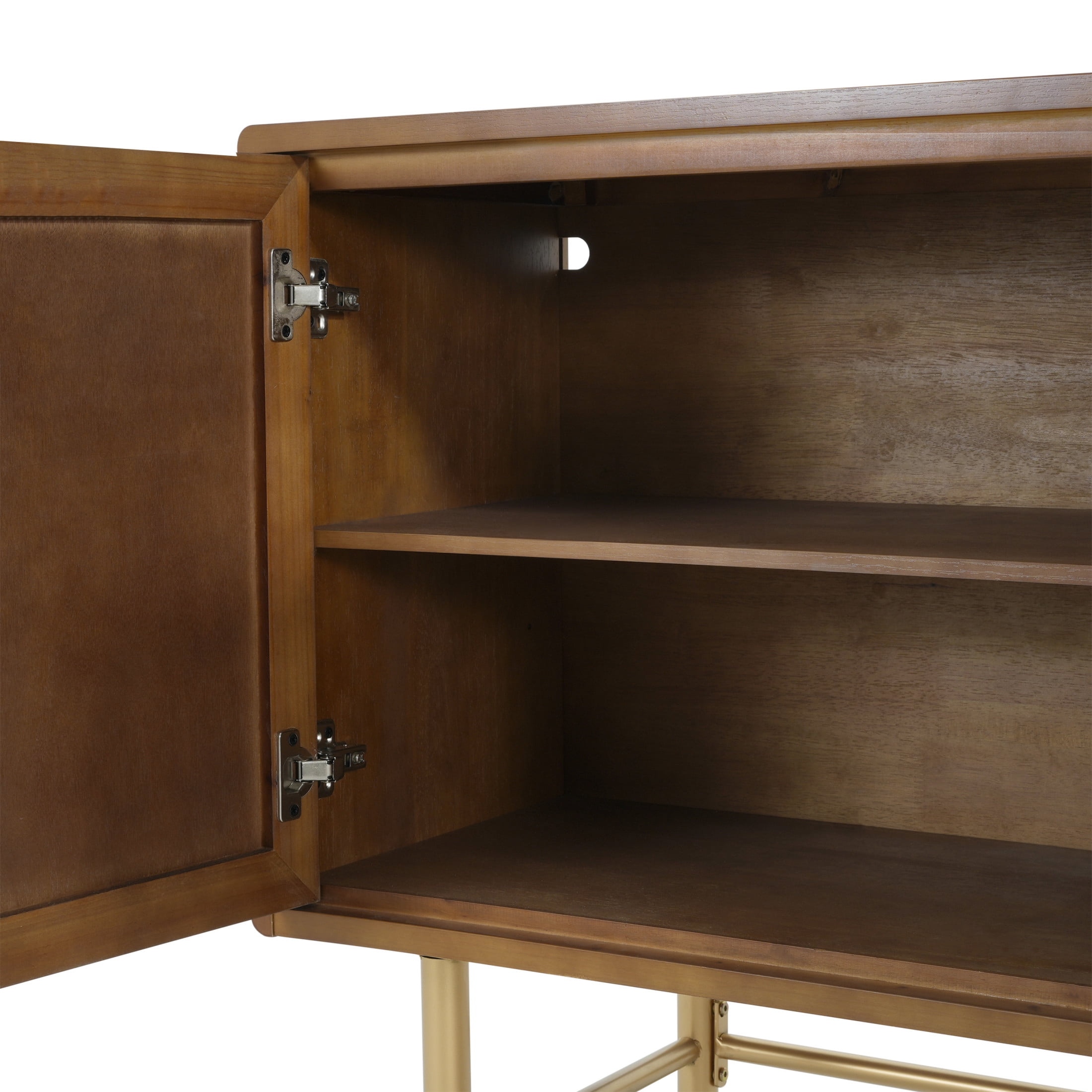 Christopher Knight Home Modern Scandinavian 4-Door Sideboard, Storage Cabinet with Adjustable Shelves, Brown