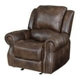 thumbnail image 6 of Navarro  Saddle Brown Faux Leather Reclining Chair, 6 of 13