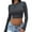 Dark Gray, variant on Women's Long Sleeve Crop Top Slim Fit Solid Color Stretchy Basic T-Shirts for Casual Party Clubwear Comfortable Outfits ,Black L