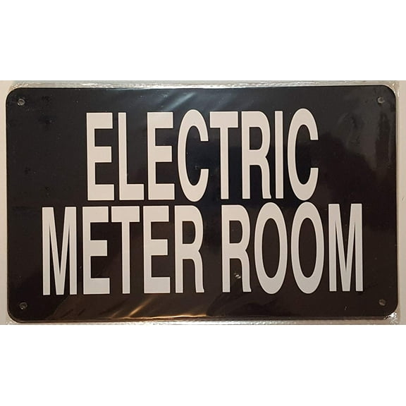 ELECTRIC METER ROOM SIGN (BLACK 6x10 Aluminium rust free)