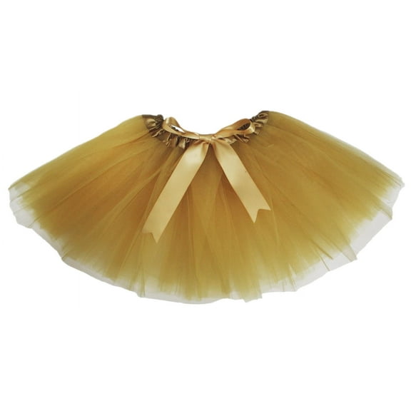Petitebelle Single Color Lady Tulle Tutu (Gold, One Size)