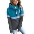 thumbnail image 4 of Women Hoodies Pure Color Block Turtleneck Hoodie Ladies Casual Hoodie for Autumn Winter, 4 of 6