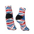 thumbnail image 2 of Women Men Athletic Socks Union Jack Flag Cushioned Quarter Ankle Socks, 2 of 7