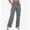 Dark Gray, variant on Women's Solid Casual Cargo Pants Straight Wide Leg Pants Pull-on High Waist Trousers with Multi-pocket Fall Winter Attire