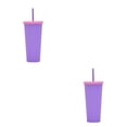 thumbnail image 1 of Wosthever Vaso de paja de plástico de doble capa, botella de té y café de estilo Simple, vaso de oficina para coche de gran capacidad Type6 NO6, 1 of 6