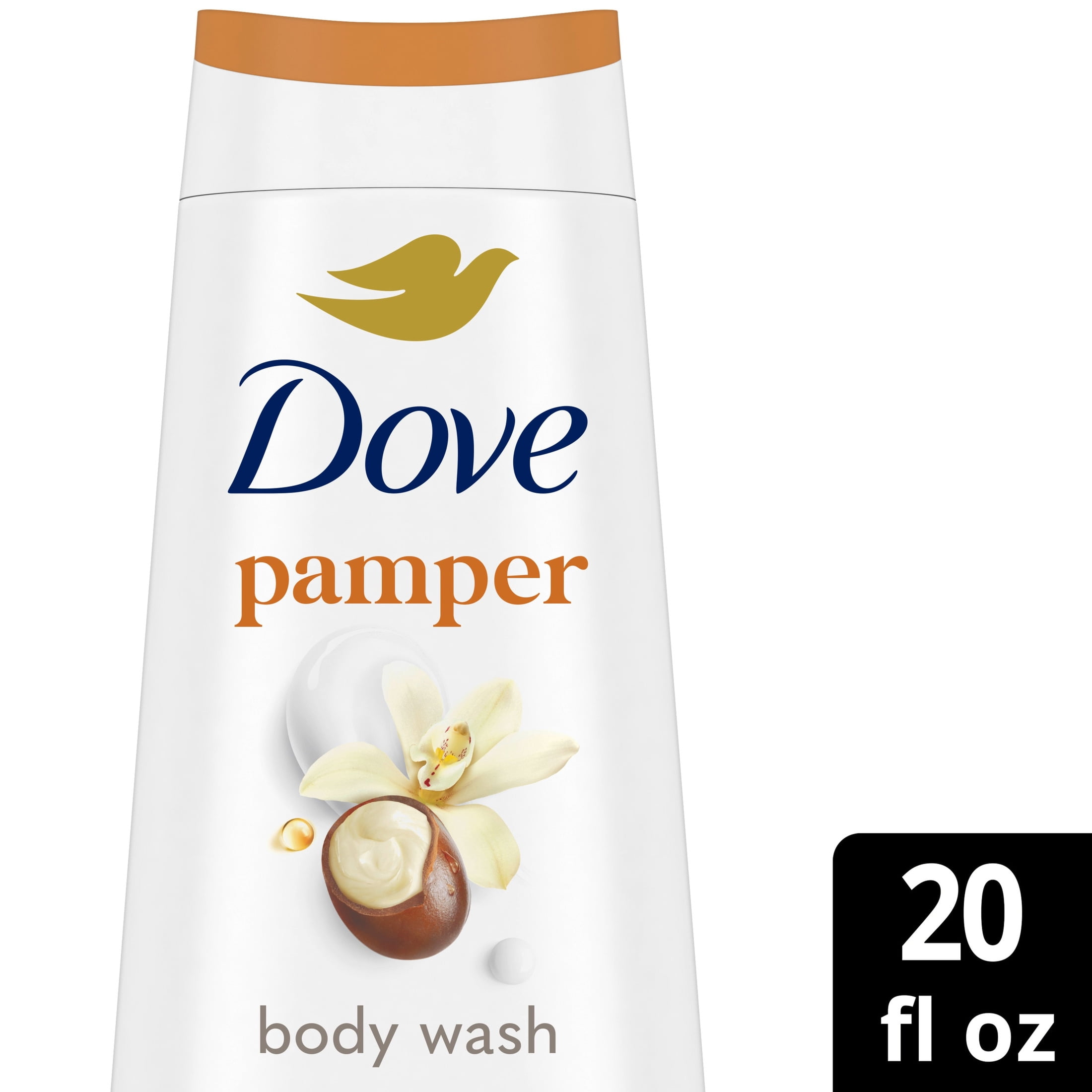 Dove Body Wash For 24hr Lotion-Soft Skin Pamper Shea Butter & Vanilla Moisturizing Skin Cleanser With No Sulfates No Parabens ,20 fl oz