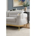 thumbnail image 2 of Modern Gray Sofa with Wood Frame and Gold Accents (Living Room), 2 of 9