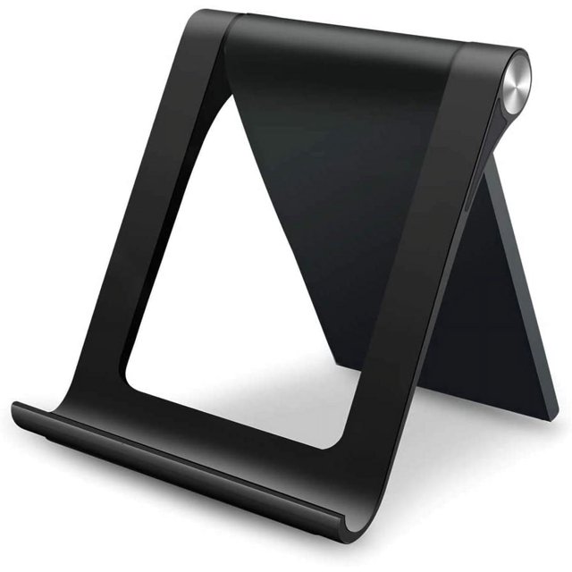 Negro-Soporte de teléfono Soporte de teléfono plegable de 360 ° de escritorio para iPhone 13 Mini Pro Max de 4 a 9 pulgadas 12 11 Pro X XS XR 8 7 Galaxy S21 Ultra S20 S9 S8 Note20 Redmi Note 10 Pro