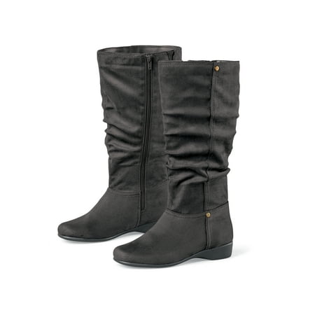 

Collections Etc Tall Wide Shaft Side-Zipper Scrunched Boots