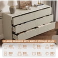 thumbnail image 5 of FURNIWAY Beige Curved 6 Drawer Dresser, Modern Long Dresser for Bedroom, Living Room, or Entryway, Push to Open Storage Chest, Minimalist Scandinavian Style, 5 of 8