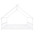 thumbnail image 6 of Zimtown Full Size Montessori Floor Bed, Metal House Bed Frame for Kids, Girls, Boys, Teen, White, 6 of 7