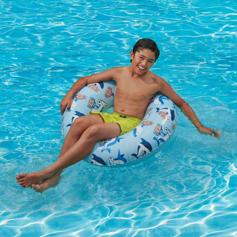 Shark Swim Tube Pool Float,Blue, for Kids and Adults, Unisex 