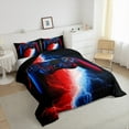 thumbnail image 3 of jejeloiu 3D Console Lovers Full Size Comforter Sets,Modern Video Game Bedding Comforter Set,Red Blue Lightning Bedding Sets For Boy,Super Cozy Room Decor Reversible,3 Pieces, 3 of 8