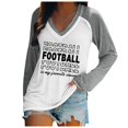 thumbnail image 1 of Chandails à Col Rond Légers Décontractés pour Femmes à Manches Longues, T-Shirt à Enfiler Imprimé Graphique de Football, Hauts Athlétiques pour Femmes, Coupe Ample, Chemises d'Été pour Femmes, Chemise d'Été pour Femmes, Chemise à Rayures pour Femmes, 1 of 4