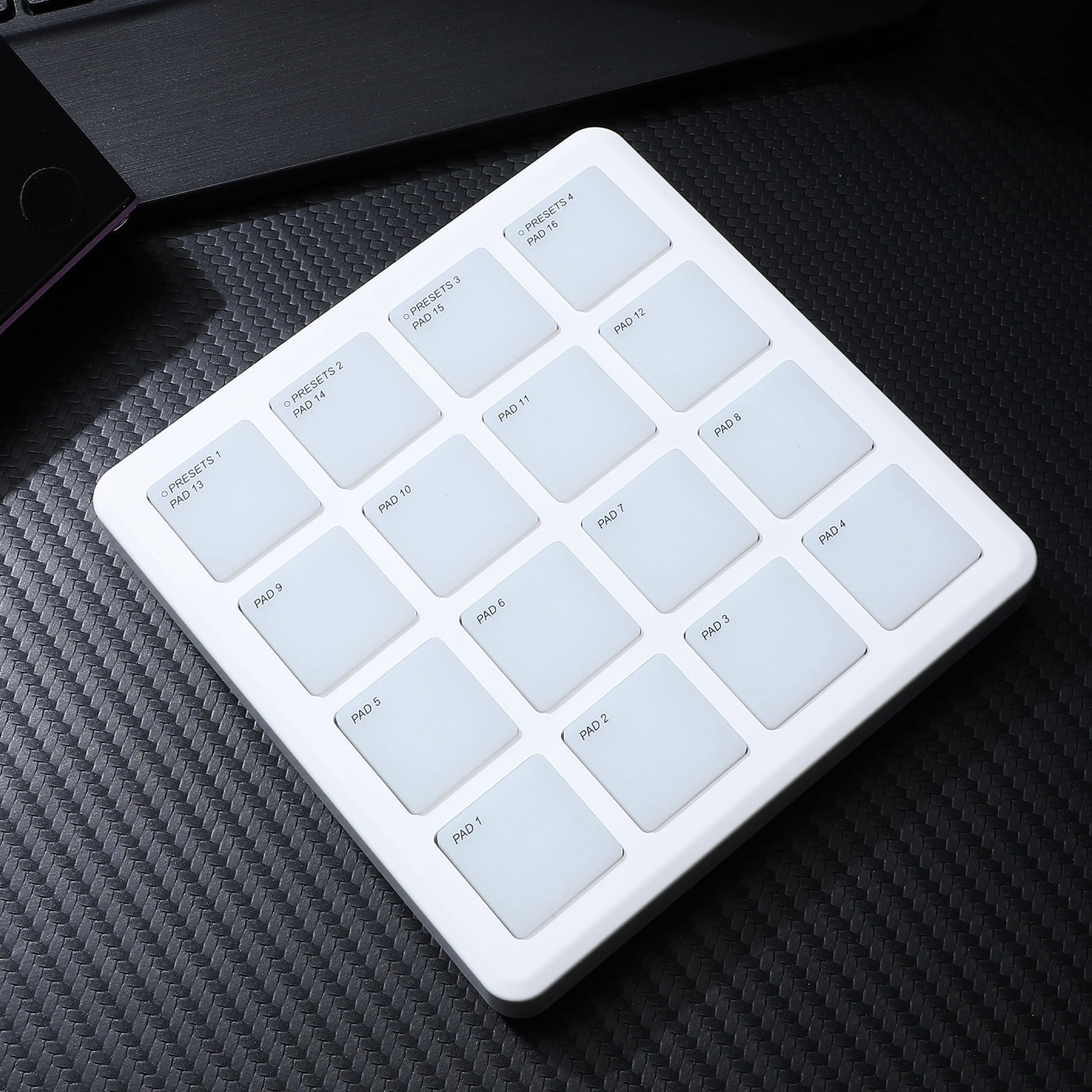 Supvox Portable Beat Maker Pad Dj Equipment Compact Midi Controller White ABS for Musician Use