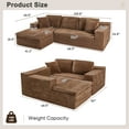 thumbnail image 7 of Homall 109" L-Shape Memory Foam Modular Sectional Sofa 3 Seat Oversized Upholstered Deep Seat Sofa Couch for Living Room,Bedroom and Apartment,Brown, 7 of 7