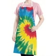 thumbnail image 5 of Colorful Rainbow Tie Dye Spiral Pattern Apron-Garden Aprons for Women with Pockets-Cotton Linen Waterproof Kitchen Cooking Gardening Aprons Adjustable for Kitchen,Cooking,BBQ and Salon 33x27 Inch, 5 of 7