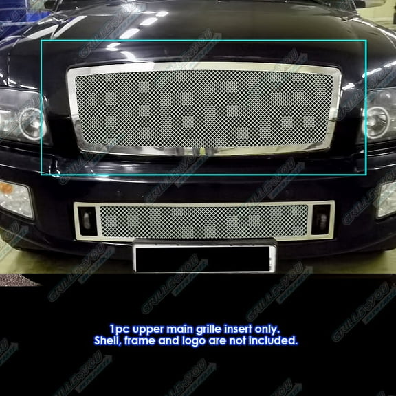 APS Compatible with Infiniti QX56 2004-2010 Main Upper Stainless Steel Chrome Mesh Front Grill Grille Insert N75447T