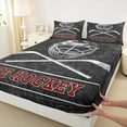 thumbnail image 3 of Manfei Boys Ice Hockey Twin Sheet Sets,Sport Theme Twin Fitted Sheet,Red White Gray Flat Sheet For Boys,Ultra Soft Bedroom Decorative,3pcs, 3 of 7