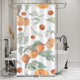 thumbnail image 2 of White Shower Curtain for Bathroom Orange Peaches Fabric Stall RV Shower Curtains Waterproof 36x72inches Green Leaves Small Bathtub Shower Curtain with Hooks, 2 of 6