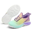 thumbnail image 6 of Kushyshoo Girls Lightweight Sneakers Kids Breathable Lace-up Athletic Running Shoes Big Kids Walking Shoes Rainbow Purple Size 1, 6 of 7