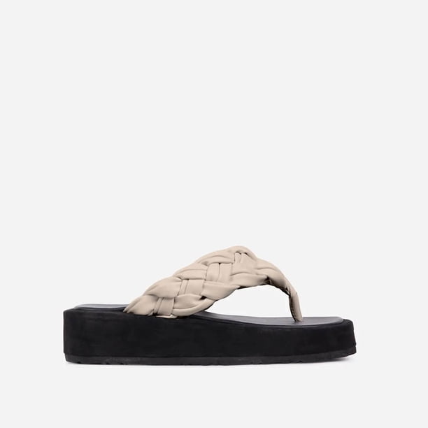 Zapatillas de tacón inclinado de una línea para mujer, novedad de verano, informales, a la moda, para exteriores Wmkox8yii hj789