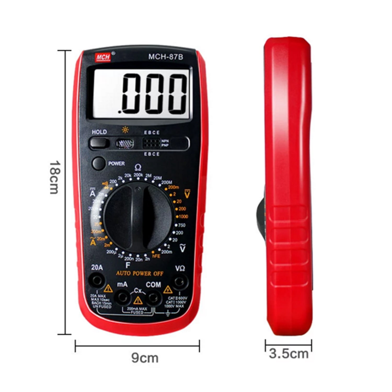 Three and a Half Digital Multimeter Handheld Portable High Precision Household Electric Mini Pocket MCH-87B