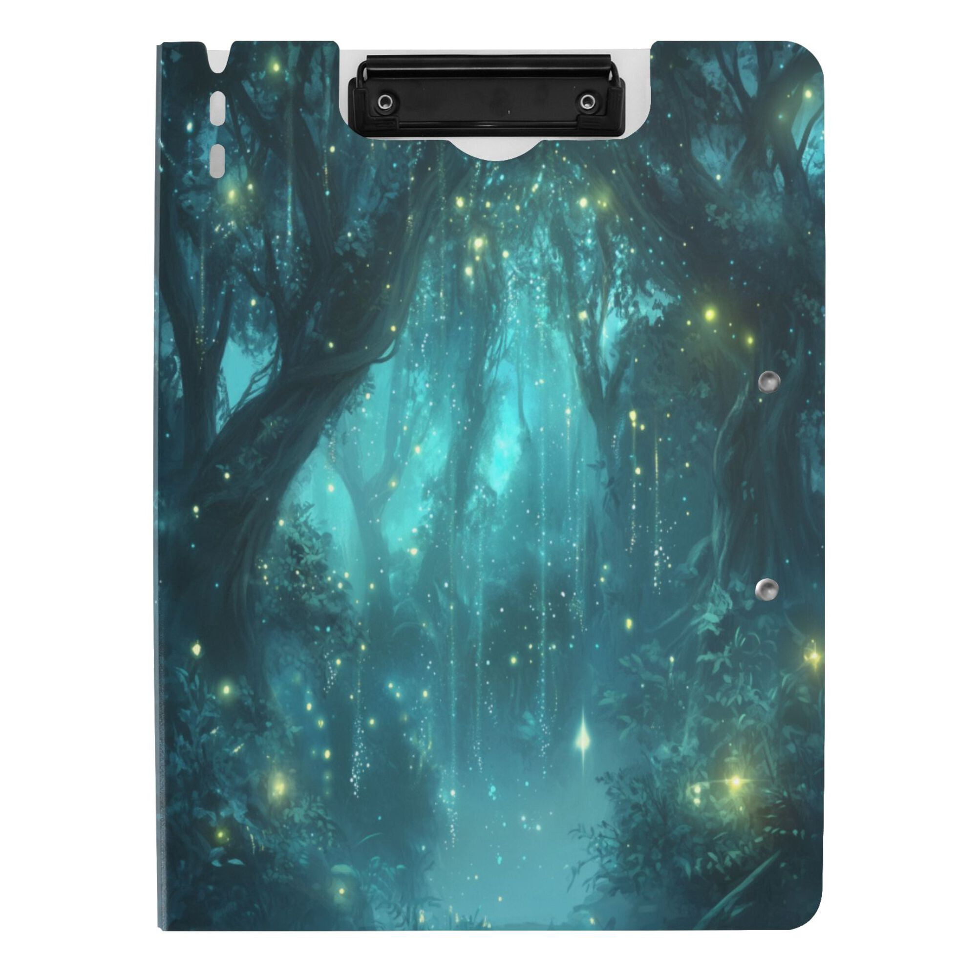 FORMRS A4 Clipboard Folder with Pen Holder Horizontal Foldable School Office Binder, Magical Forest