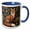 Blue/White, variant on 3drose, Fox William Morris Style Woodland Botanical Floral Green Red Animal, 11oz Mug