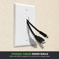 thumbnail image 2 of TOPGREENER Bristled Brush Wall Plate with Mounting Brackets, Pass-Through Wall Plate for Low Voltage Cables, Mid-Size 1-Gang 4.88" x 3.11", Polycarbonate Thermoplastic, TG8891MB-2PCS, White, 2 pack, 2 of 5