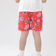 thumbnail image 5 of CPNG Children's Boys Summer Casual Shorts Chinese Flower Graphic Printed Shorts Elastic High Waist Loose Fit Shorts(Red,6-7 Years), 5 of 7