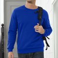 thumbnail image 4 of Men's Sherpa Lined Sweatshirts Fleece Pullover Basic Tops Winter Warm Crewneck Sweatshirt Solid Color Long Sleeve Underwear, 4 of 6