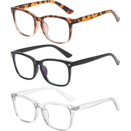 OWL Blue Light Blocking Square Glasses for Adults (3 Pack)