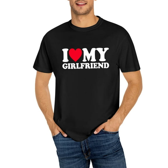 OdeJous I Love My Girlfriend Shirt I Heart My Girlfriend Shirt GF T-Shirt Valentine's Day Gift Small