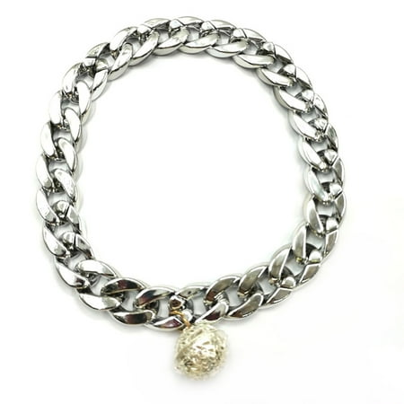 KYAIGUO Dog Collar with Bell Pet Large Gold Chain Jewelry for Small and Medium Pets 11.8inch 19.7inch
