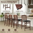 thumbnail image 5 of Gymax Folding Counter Height Chairs, Padded Seat, Rubber Wood Legs, Black/Brown (Set of 2), 5 of 8