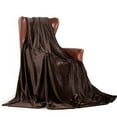 thumbnail image 3 of Cozy Microfiber Extra Soft Solid Color Throw Bed Blanket King - Brown, 3 of 5